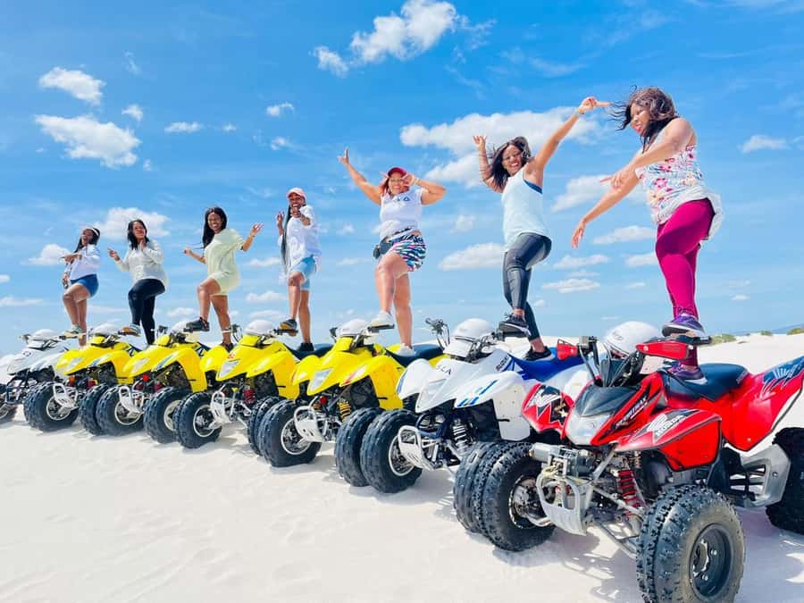 AFFORDABLE Atlantis Dunes Quad Bike tour with PHOTOSHOOT - White sand and open sky at Atlantis Dunes