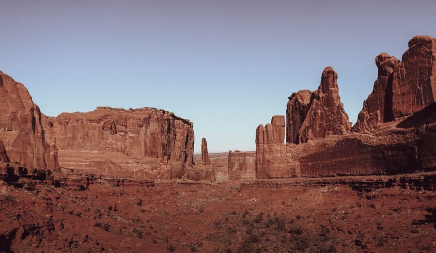 Arches National Park: Sunset Pavement Van Tour - Rolling past Balanced Rock and Courthouse Towers