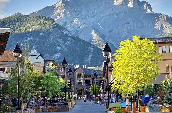 Banff Gondola Hot Springs Bow Falls and Three Lakes tour - Lake Minnewanka brings the biggest scale