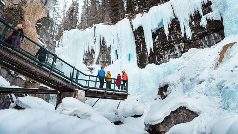 Banff: Morning or Afternoon Johnston Canyon Icewalk - Walking the catwalks to the Lower Falls