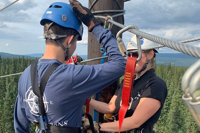 Denali Park Zipline Adventure - Getting fitted and learning the ropes