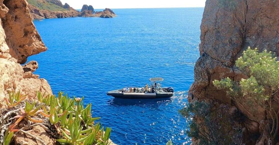 Fréjus: Estérel Calanques Speedboat Tour + Swim Stop - Getting close to the Estérel calanques
