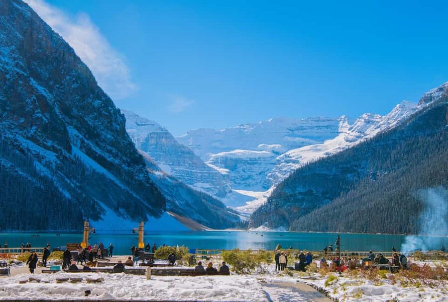 From Calgary/Banff: Moraine Lake & Lake Louise Half-Day Tour - Lake Louise, forest, and the Chateau view