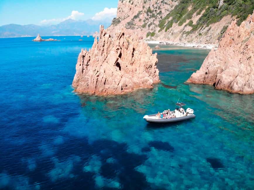 From Cargèse : The Calanques of Piana - The Calanques de Piana from the water