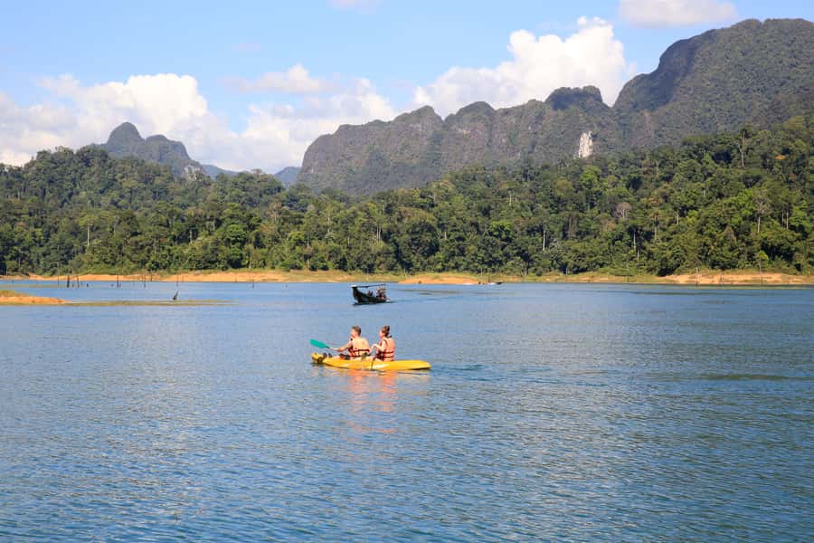 From Khao Lak: Khao Sok & Cheow Lan Lake Tour with Kayaking - Khao Sam Kloe, the lake’s signature photo stop