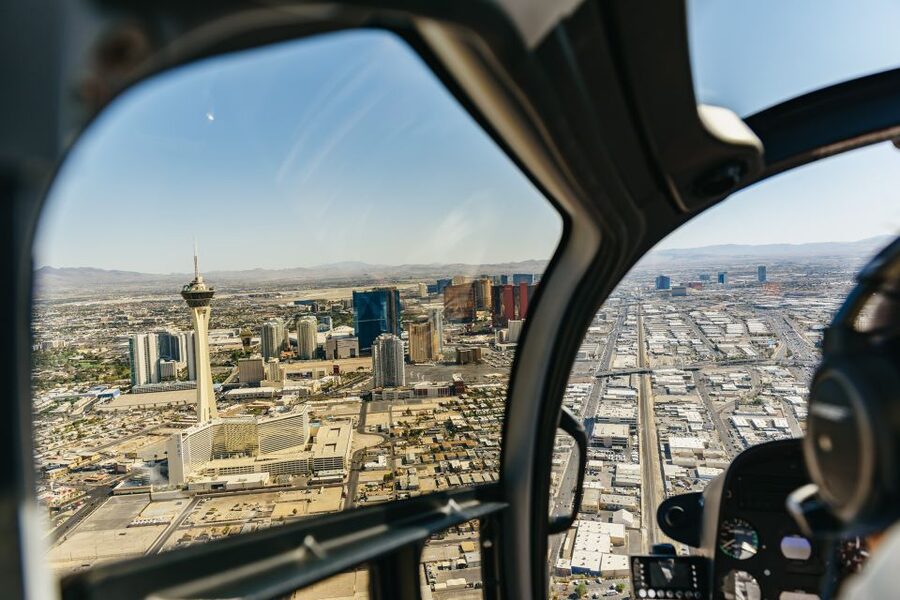 From Las Vegas: Grand Canyon Helicopter Tour with Champagne - The return over the Bowl of Fire and Las Vegas