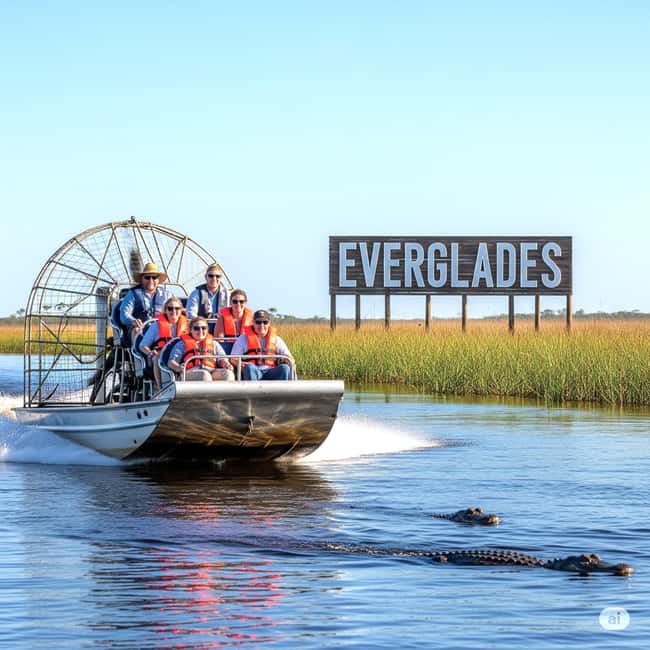 From Miami: Everglades Airboat Alligator Tour with Transfer - The airboat ride through sawgrass and mangroves