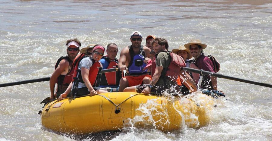 From Moab: Canyonlands 4x4 Drive and Colorado River Rafting - The Shafer Trail switchbacks