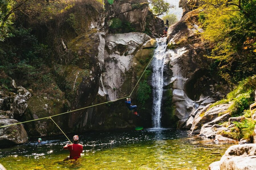 From Porto: Gerês National Park Canyoning Trip - Getting fitted for the canyon