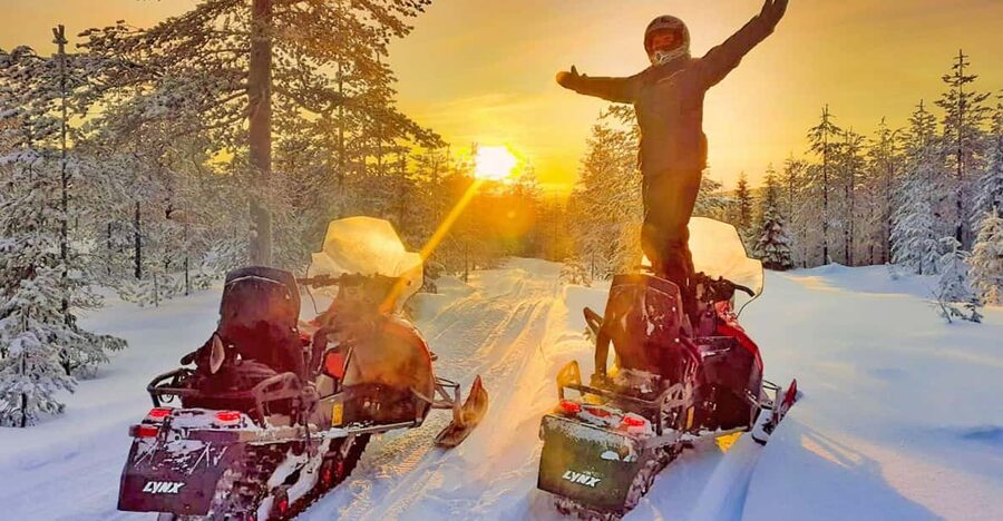 From Rovaniemi: Snowmobile Safari into Arctic Wilderness - Through frost-covered trees and open white plains