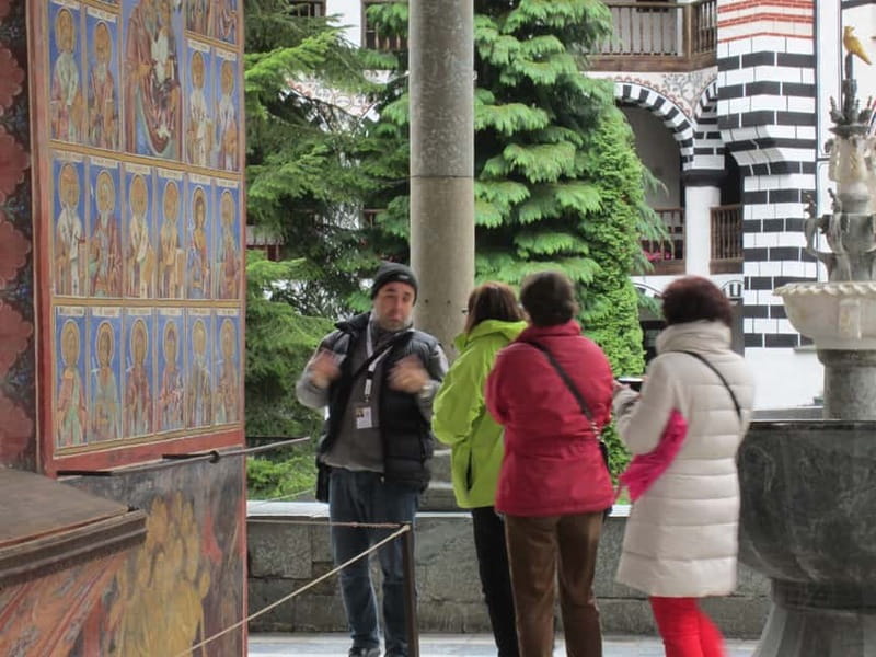 From Sofia: Rila Monastery UNESCO Site & Outdoor Mineral Spa - Sapareva Banya and the hot water of Kotvata
