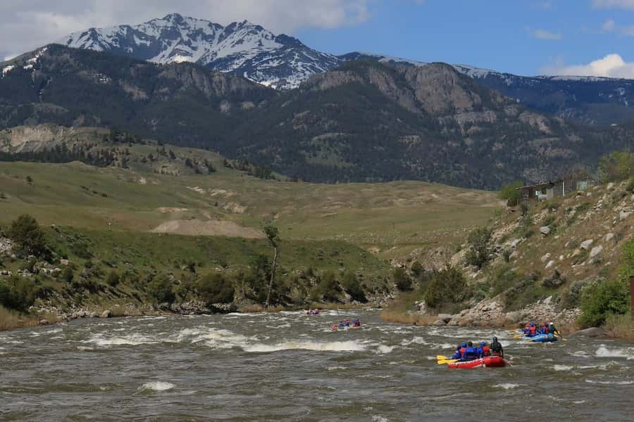 Gardiner: Half-Day Whitewater Raft Trip on the Yellowstone - Calm water, swimming, and the view of Devil’s Slide