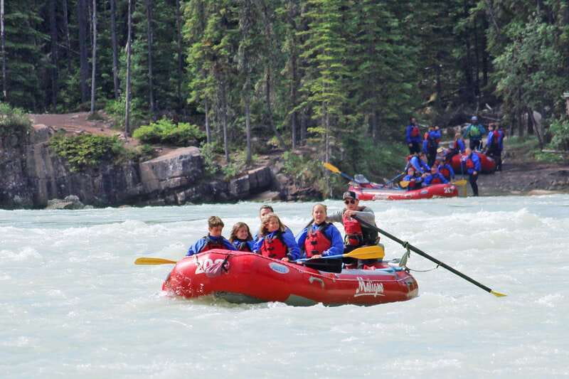 Jasper: Canyon Run Family Whitewater Rafting - Athabasca Falls and the safety briefing