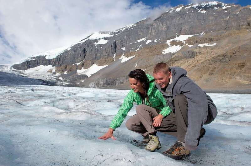 Jasper: Transfer to Banff/Lake Louise w/ Columbia Icefields - Athabasca Falls, a short walk with real force