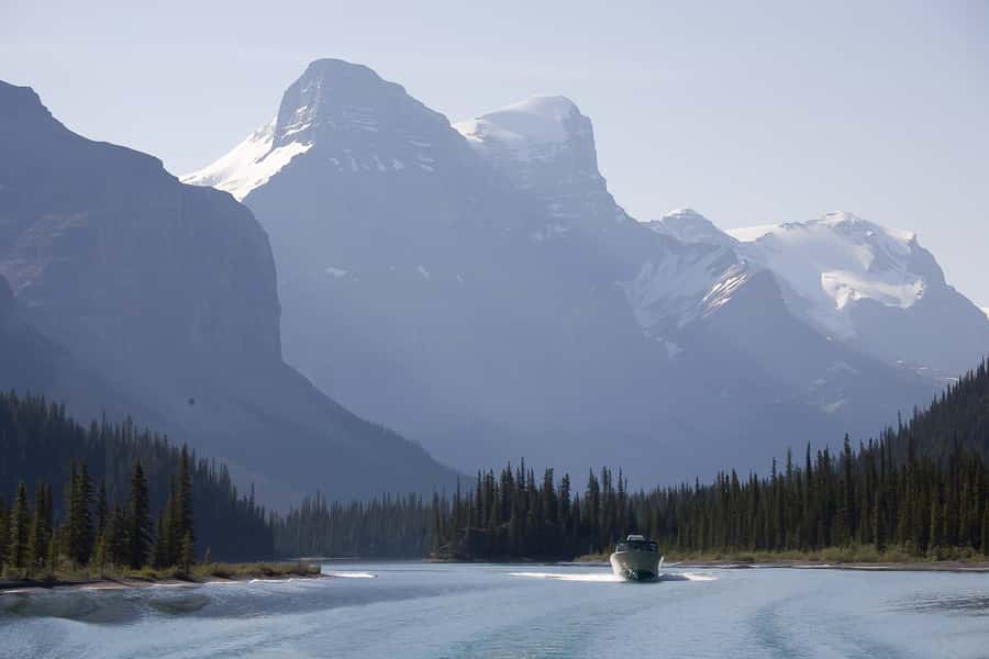 Jasper: Wildlife and Waterfalls Tour with Maligne Cruise - The Maligne Lake cruise to Spirit Island