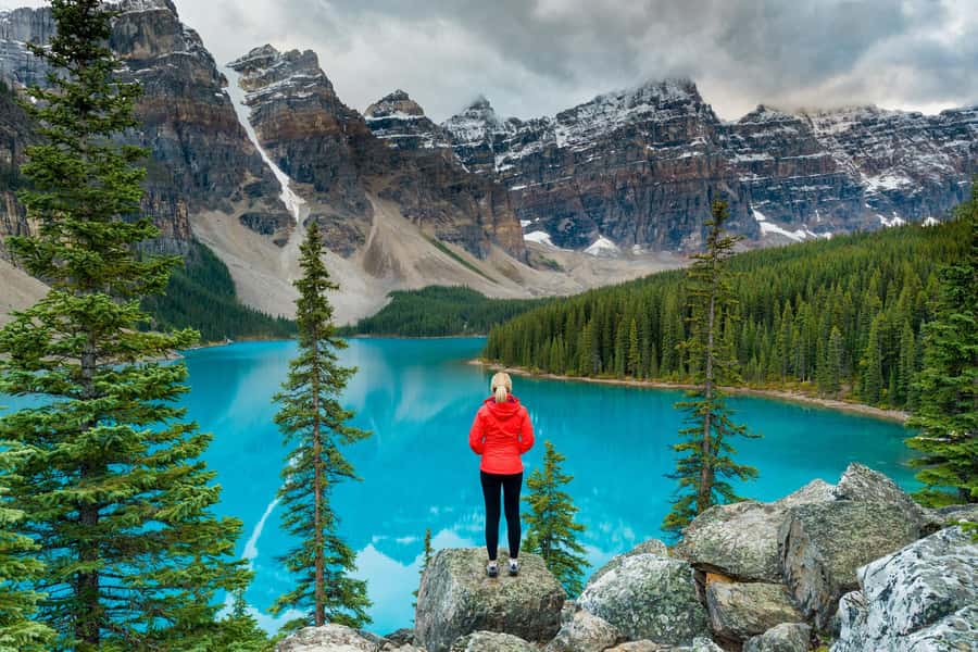 Lake Moraine Lake Louise Johnston Canyon Banff Town Day Tour - Lake Louise brings the postcard view first