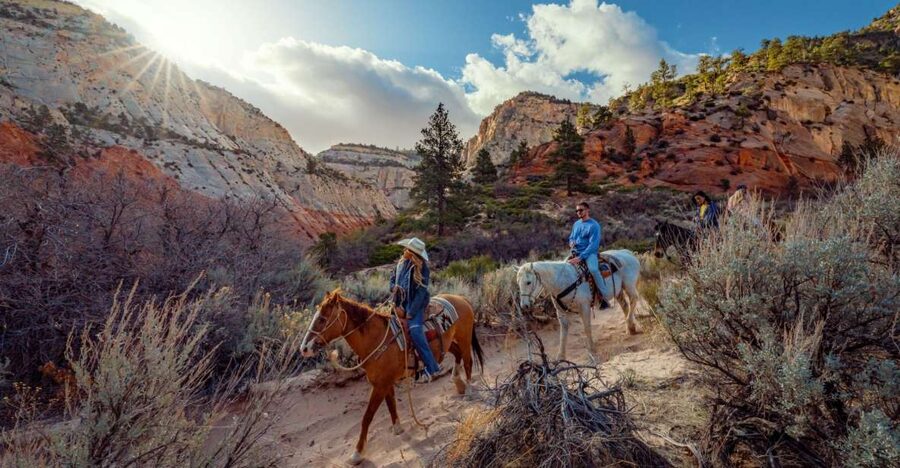 Orderville: East Zion Park White Mountain Horseback Tour - Following the red rock trail into East Zion