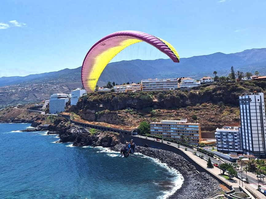 Paragliding from Puerto de la Cruz or Teide National park - Landing on a beach near the coast