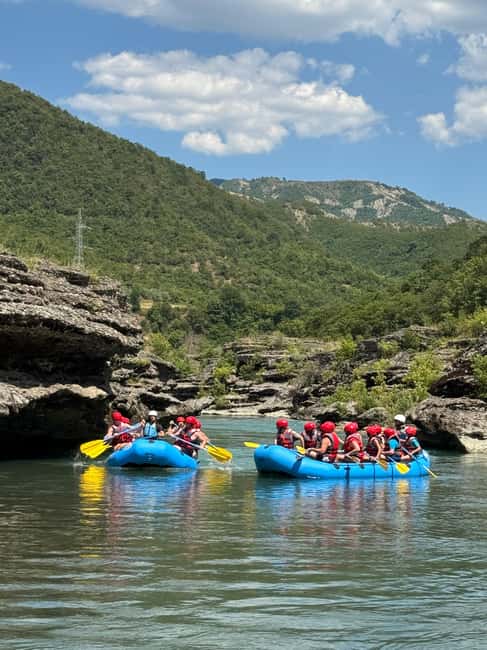 Permet: Kayak Experience - Vjosa River National Park Albania - The first rapids help you find your rhythm