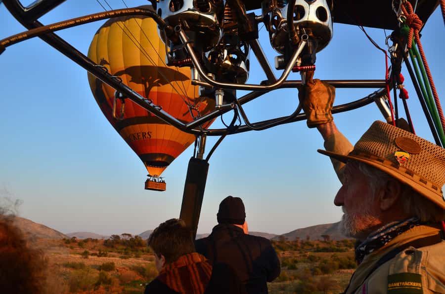 Pilanesberg National Park/Sun City Hot Air Balloon Safari - Watching the balloon take shape