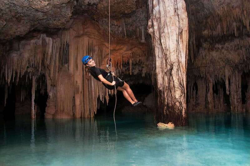 Rio Secreto Nature Reserve: Bicycle, Rappel & Ziplines Tour - From Cancún reception to the reserve