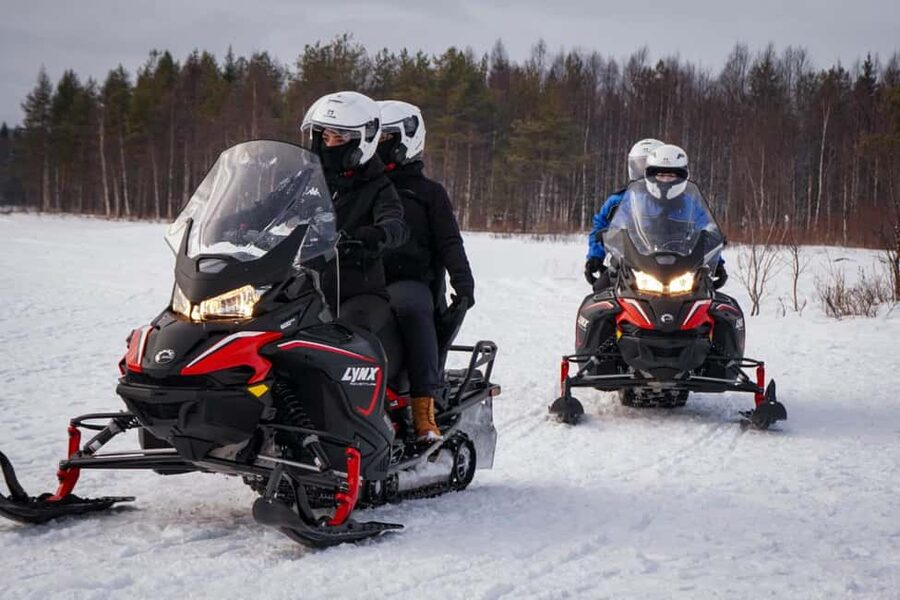 Rovaniemi: Guided Wilderness Snowmobile Safari & Barbeque - A fire, grilled sausages, and hot drinks