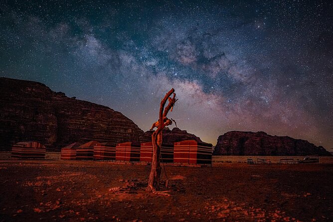 Wadi Rum: Explorer Jeep Tour PASS + Local Food + Optional Stay - Bedouin camp, dinner, and a night under the stars